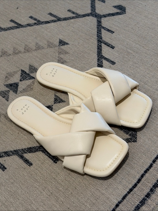 a new day Shoes - a new day Cream Braided Slide Sandals